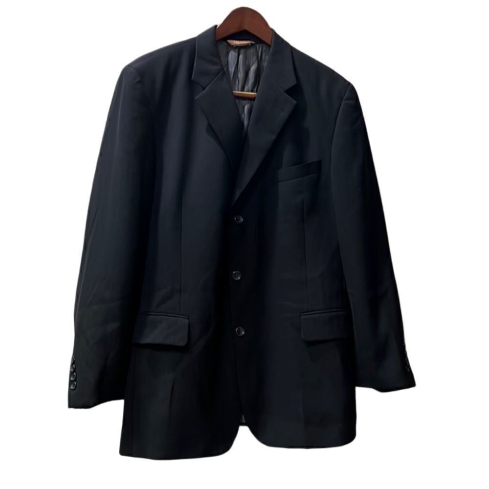Caravelli Men’s 40R Black w Stripes 3-button Sports Coat Jacket Blazer